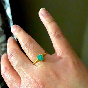 New raw emerald ring